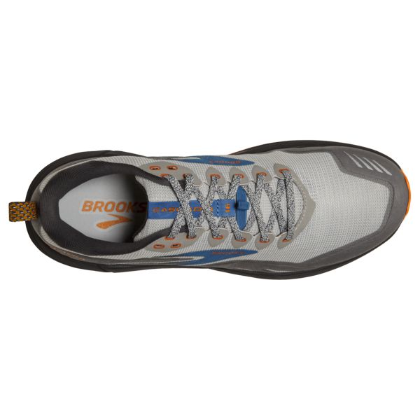 Zapatillas De Trail Running Brooks Nuevos Modelos 2024 - Cascadia 16 Hombre  Gris Azules Naranjas